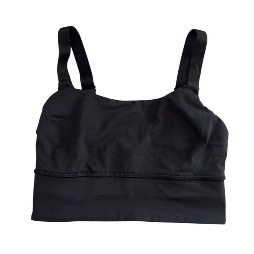 Lululemon Women's Size 2 Black Cropped Top Sports Bra Athleisure Gym Yoga
